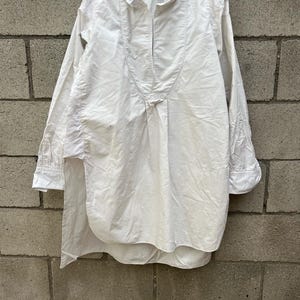 Vintage French Tuxedo Shirt Reworked with Linen