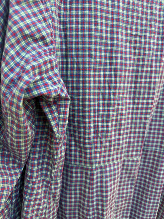 French 50's cotton plaid smock dress - image 10