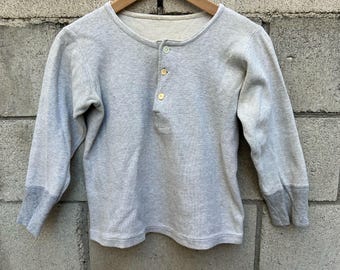 50's French Cotton Ribbed Long Underwear Top