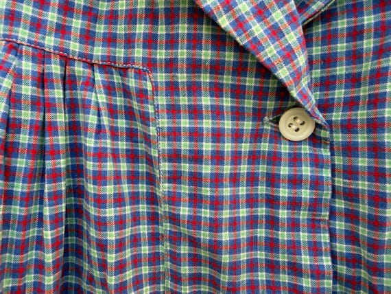 French 50's cotton plaid smock dress - image 5