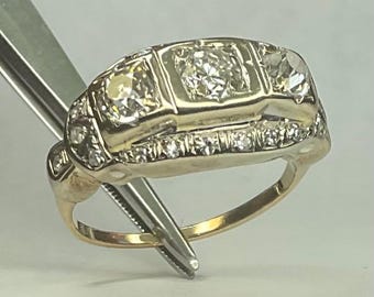 Antique Diamond Engagement Ring -1.17 Carats TW Appraisal Included USD 3250.00 - Old Euro and Mine cuts!