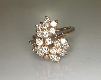 Fabulous Starburst Vintage Diamond Cocktail Ring 1.90 Carats - Appraised at USD 5115.00
