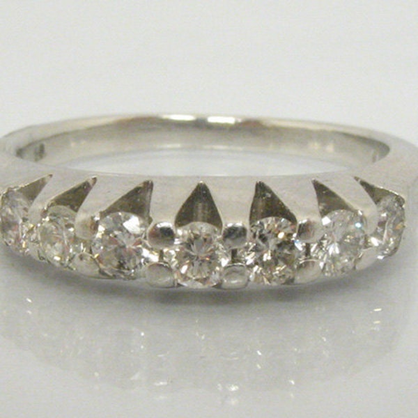 Vintage Diamond and Platinum Wedding Ring - 0.50 Carats Total Weight - Appraisal Included