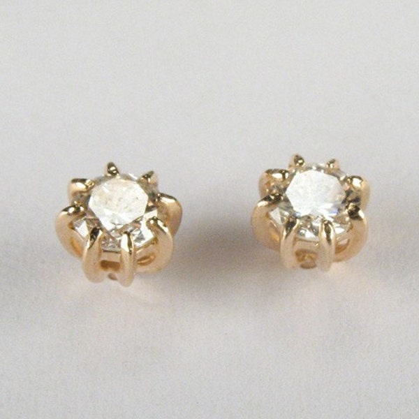 Fiery Vintage Diamond Ear Studs - 0.46 Carat Total Weight