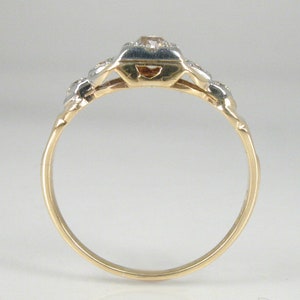 Antique Old European Cut Diamond Engagement Ring Two Tone 14K Yellow And White Gold 0.30 Carats Gorgeous and Unique image 4