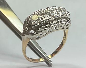 Vintage Diamond Wedding Band - Three Stone Diamond Ring - 0.50 Carat Total Weight