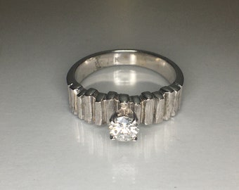 Vintage Diamond Solitaire Engagement Ring - CLARITY ENHANCED - Possibly Clarity Enhanced 0.33 Carat Diamond