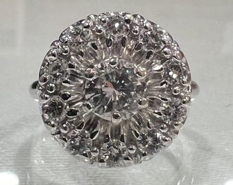 Fantastic Vintage Boho Diamond Cocktail Ring in 14K Gold - 1.40 Carats