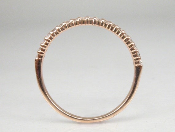 Dainty Rose Gold Diamond Stacking Wedding Ring - … - image 4