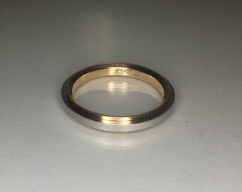 Vintage Wedding Ring - Two Tone Gold Wedding Ring - 14K Yellow and White Gold Ring Never Worn As New!