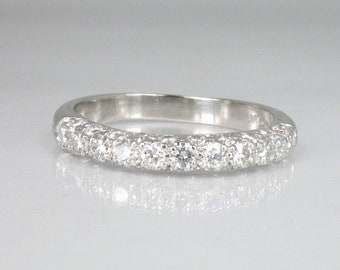 Platinum Diamond Encrusted Wedding Band Floral Design Carved Platinum Band 31 Diamonds GIA Grad Gemologist Appraisal Included 3260 USD