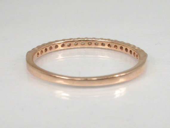 Dainty Rose Gold Diamond Stacking Wedding Ring - … - image 3