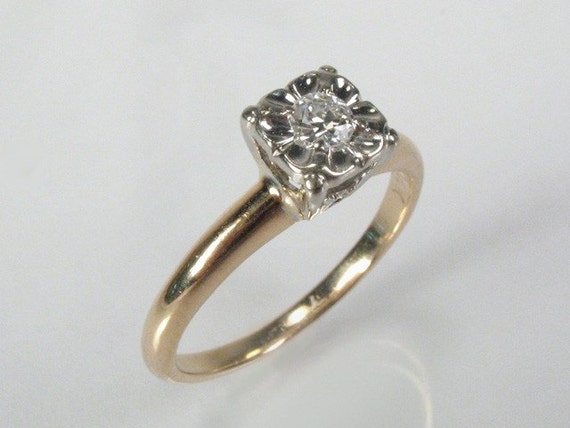 Transitional Cut Diamond Solitaire Ring - Butterc… - image 3