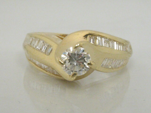 Vintage Estate Baguette Cut Diamond Multistone Ring With Round - Etsy