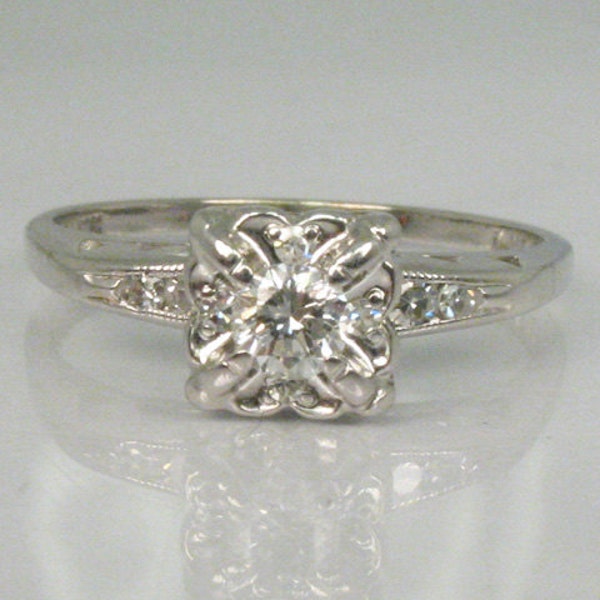 Vintage 0.25 Carat Diamond Engagement Ring