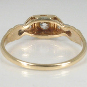 Antique Old European Cut Diamond Engagement Ring Two Tone 14K Yellow And White Gold 0.30 Carats Gorgeous and Unique image 3