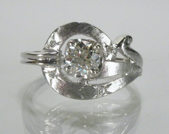 Old European Cut Diamond Cocktail Ring - Engagement Ring - 0.50 Carats GIA Grad Appraisal Included