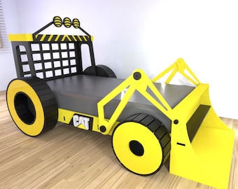 Tractor Construction Bed PRODUCTION PLAN Bulldozer Twin Size Bed Bobcat Boy Bedroom File include Digital Manual DIY project