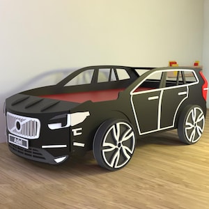 ボルボ XC90 車用ベッド 製造計画 クリエイティブな幼児用 CNC ファイル 合板 男の子用寝室 お子様の夢の冒険ベッドを手作り