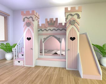 Princess Castle Bed Production File include Digital Manual How to Make DIY project