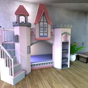 プリンセスタワーキャッスルベッド製作ファイルには、DIYプロジェクトの作り方のデジタルマニュアルが含まれています