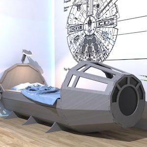 Star Wars Falcon Bed Custom Design Queen Size bed PRODUCTION PLAN Project File include Digital Manual How to Make DIY project