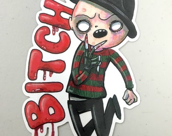 Freddy Krueger -  waterproof and UV resistant vinyl sticker - Nightmare on Elm Street - kawaii, horror, elm street, dark, movie