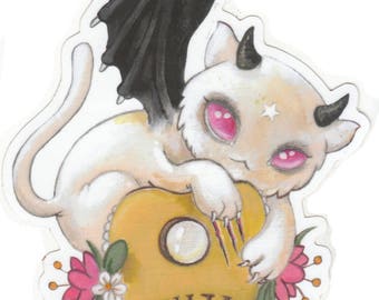 Ouija Cat Vinyl Sticker – Waterproof Witchy Occult Art