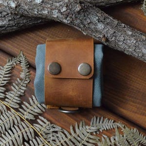 Foldable Foraging Pouch, Canvas Leather Gathering Bag, Hiking Belt Bag, Compact Outdoor Accessory, Camping Pouch, Christmas, Mushroom Bag