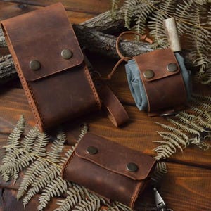 Bushcraft Leather Cooking Kit|Camping Set|Handmade Leather Bag|Camping Accessory|Camping Gear|Camping Utensils | Birthday Gift