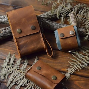 Bushcraft Leather Spice Kit|Camping Set|Handmade Leather Bag|Camping Accessory|Camping Gear|Camping Utensils | Birthday Gift
