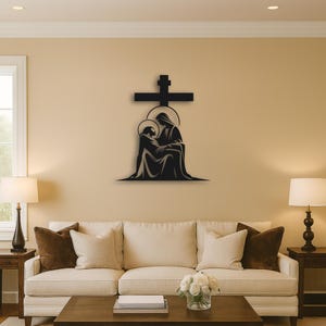 Virgin Mary and Jesus Metal Wall Art, Modern Christian Home Art ...