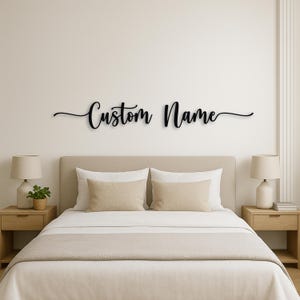 Individuelle Name Metall Wand Kunst: Moderne Skript Zeichen, personalisierte Wohnkultur