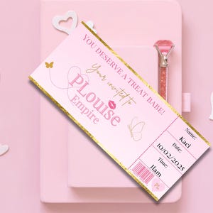 Biglietto per evento personalizzato PLouise Biglietto per evento digitale regalo per ragazze regalo di compleanno Biglietto stampabile regalo a sorpresa rosa