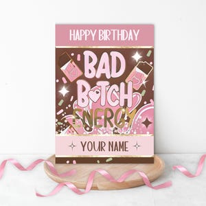 Plouise Karte personalisierte Mädchen Geburtstagskarte für junge Mädchen Grußkarte rosa P louise Geschenk Geburtstagskind personalisierte Make-up