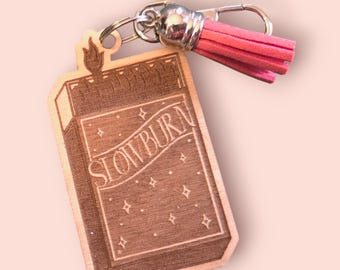 Slow Burn Wooden Keychain: Romance Reader Gift