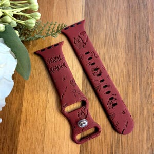 Thriller Lover Silicone Watch Band, Book Lover, Apple Watch, Samsung Watch, Reader Gift, Book Lover Gift