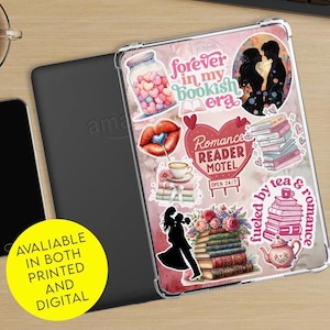 Romance Lover Kindle Insert Kindle Stickers E-Reader Case Insert Kindle Glitter Cardstock Décor Bookish Accessories Gift for Book Lover