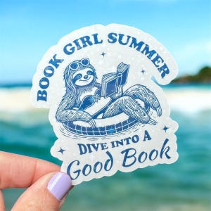 Book Girl Summer Sticker- Sticker for Kindle, Bookish Sticker