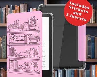 Engraved Bookshelf Kindle Cover Kit: Personalized Clear Back