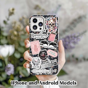 Encart pour téléphone amoureux de livres romantiques : papier cartonné holographique, iPhone et Android