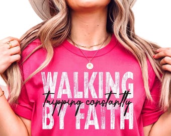 Camiseta cristiana divertida "Caminando por fe" (descarga digital)