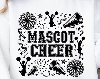 Team Maskottchen SVG Vorlage: Cheerleader Design (Digitaler Download)
