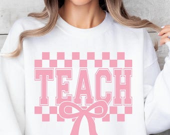 Coquette Teach SVG, Bow Teacher Design (Digital Download)