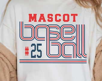 Retro Baseball Team SVG Template with Font (Digital Download)