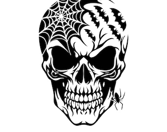 Skull Halloween SVG, Spooky Season Design (Digital Download)