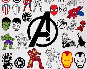 Avengers Bundle SVG PNG, Superheroes Svg Png Bundle, Avengers Shirt Svg Png, Cricut Files, Clipart Files