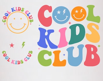 Kids Club SVG, PNG, Retro Font (Digital Download