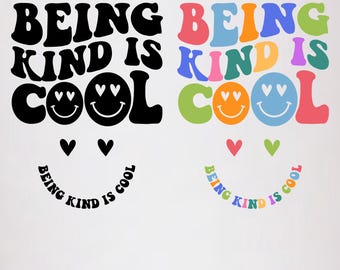 Being Kind Is Okay SVG, Wavy Positive Quote (Digital File)