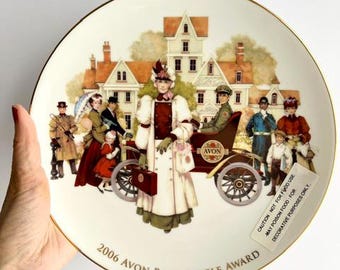 Vintage 2006 AVON Rose Circle Achievement Award Plate for Avon Selling - For Collectors of Avon or Gift to Current and/or Retired Avon Reps